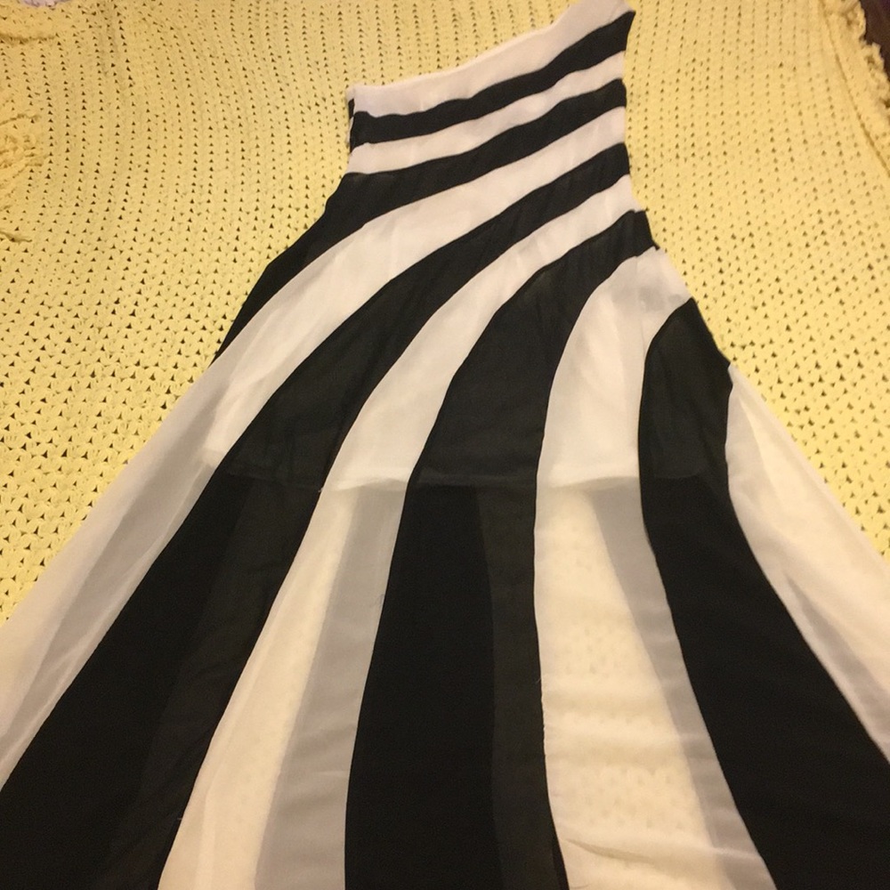 Black and White Chiffon Dress XL